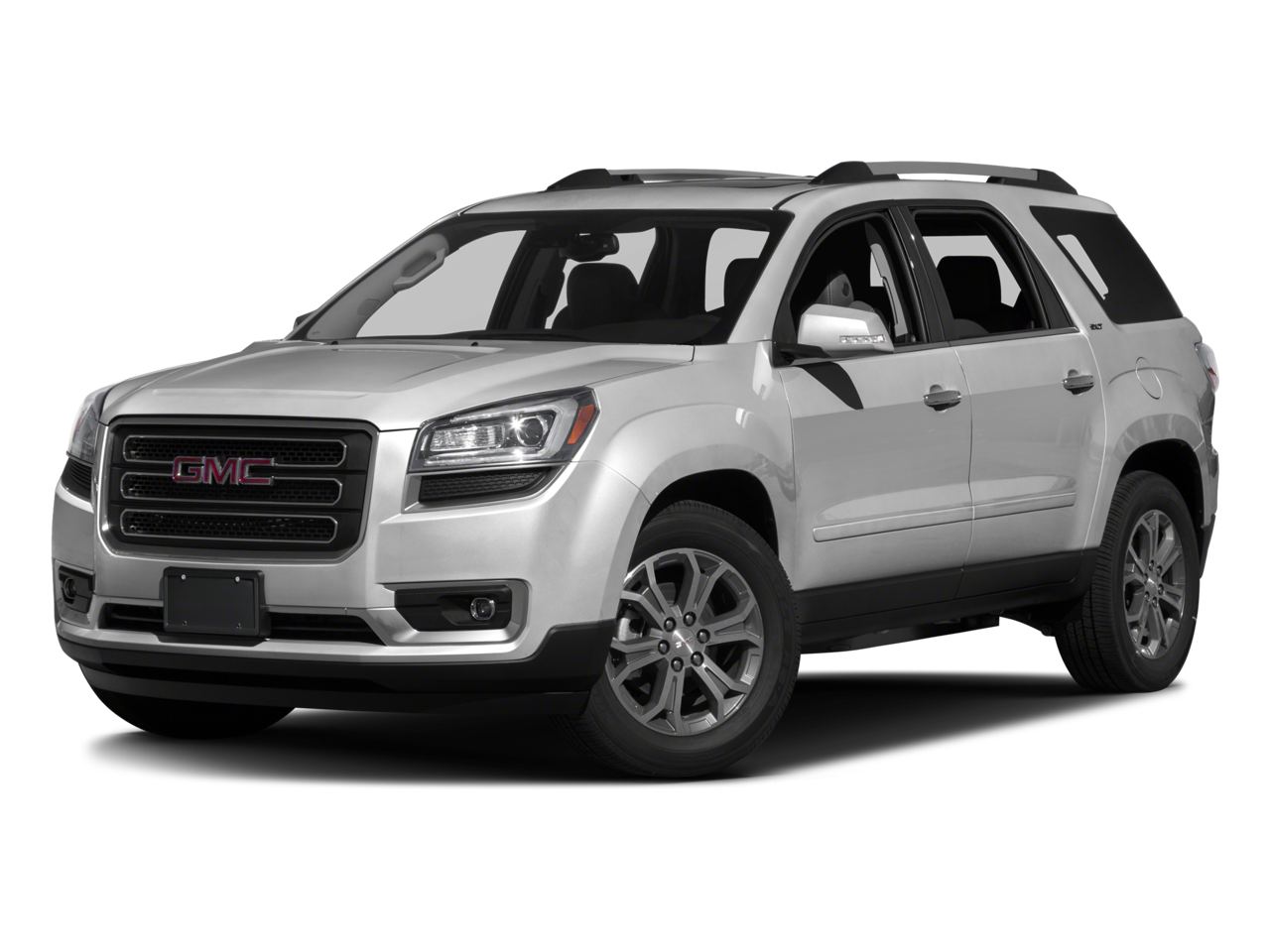 2016 GMC Acadia SLT in Quicksilver Metallic — front three-quarter view
