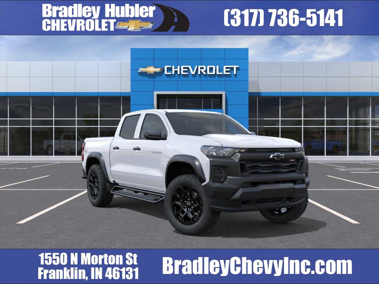 2026 Chevrolet Colorado Trail Boss in Summit White — front three-quarter view