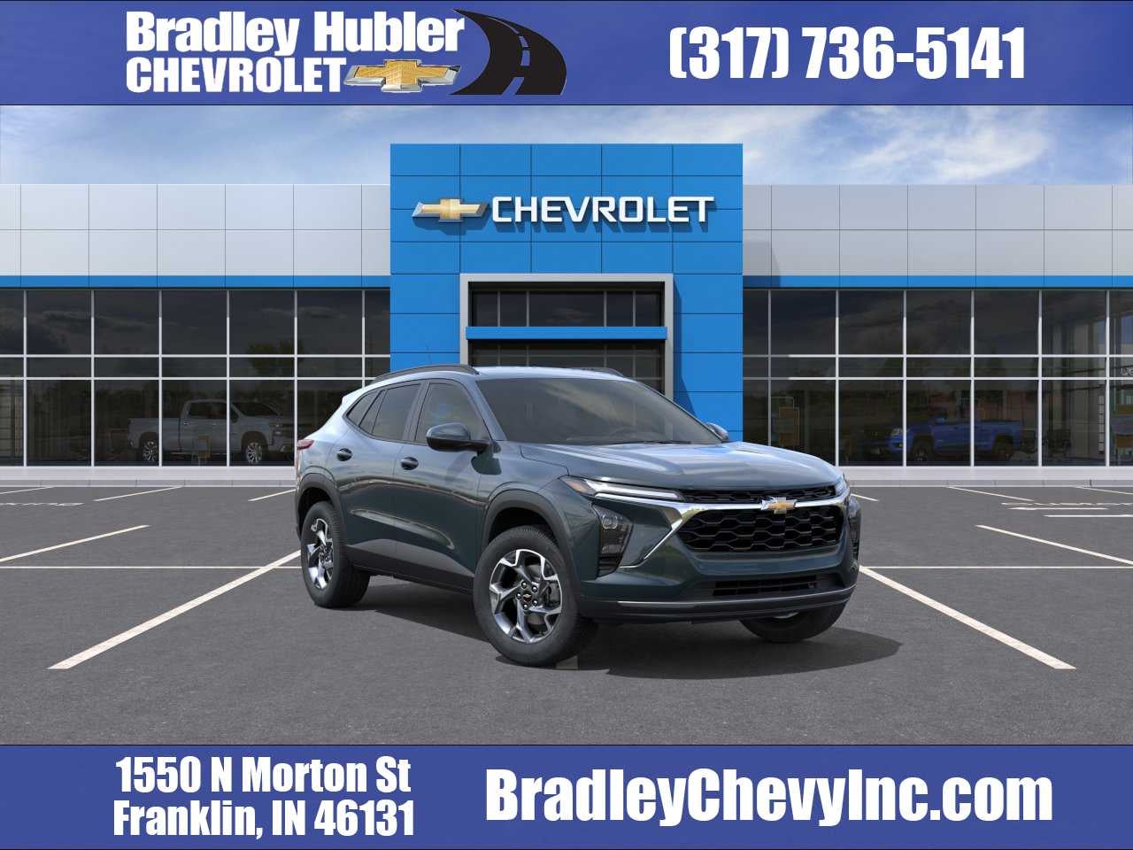 2026 Chevrolet Trax LT in Cypress Gray — front three-quarter view