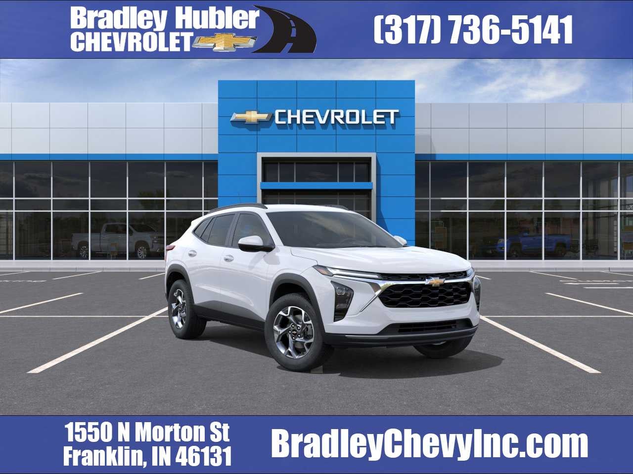 2026 Chevrolet Trax LT in Summit White — front three-quarter view