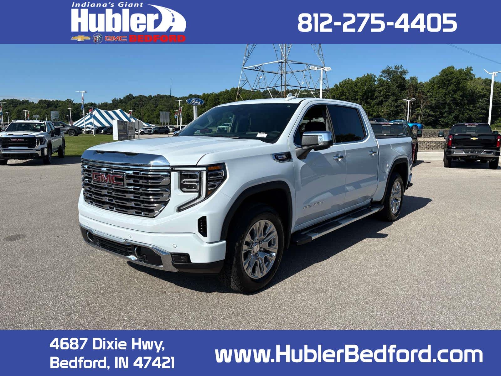 2026 GMC Sierra 1500 Denali in Glacier White Tricoat — front three-quarter view