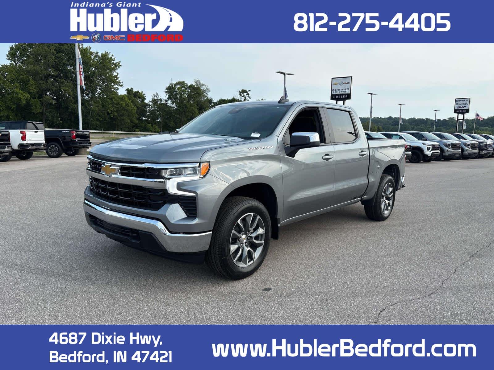 2026 Chevrolet Silverado 1500 LT (2FL) in Sterling Gray Metallic — front three-quarter view