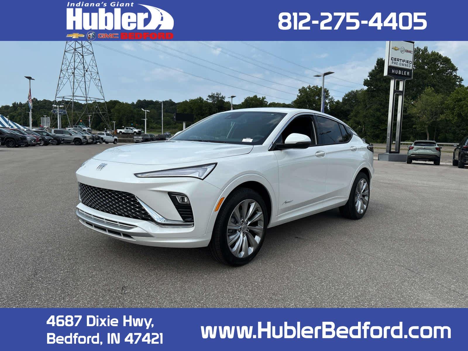 2026 Buick Envista Avenir in White Frost Tricoat — front three-quarter view