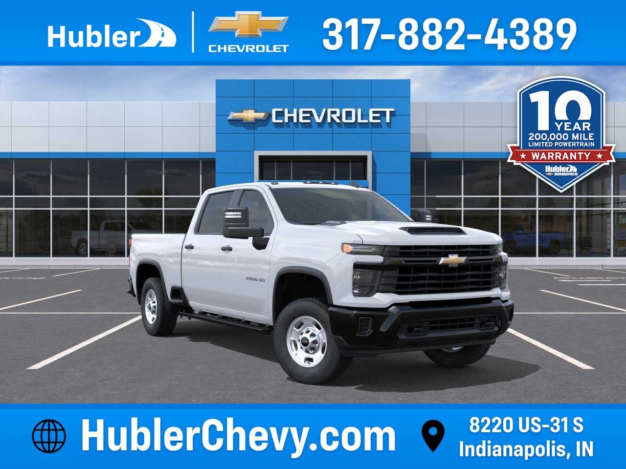 2026 Chevrolet Silverado 2500 HD WT in Summit White — front three-quarter view