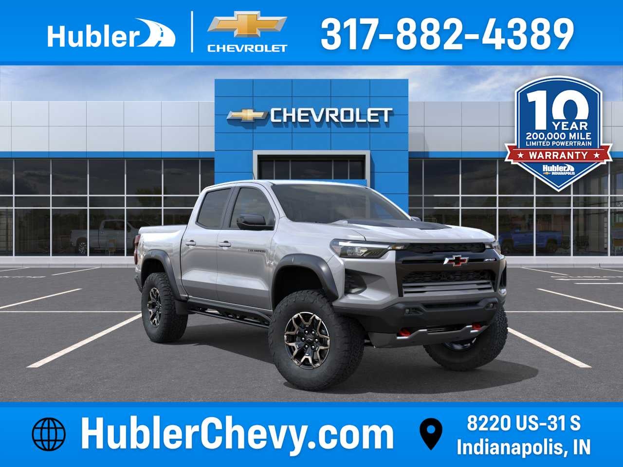 2026 Chevrolet Colorado ZR2 in Sterling Gray Metallic — front three-quarter view