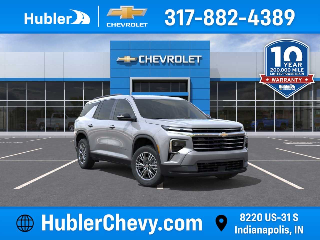 2026 Chevrolet Traverse LT in Sterling Gray Metallic — front three-quarter view