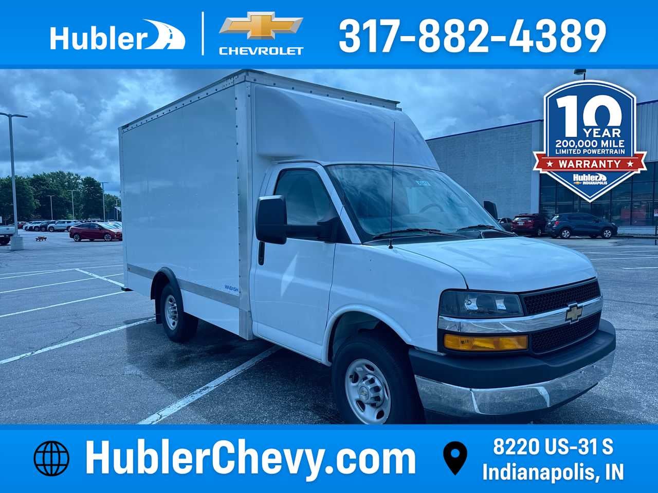 2025 Chevrolet Express Cutaway 3500 1WT in Summit White — front three-quarter view