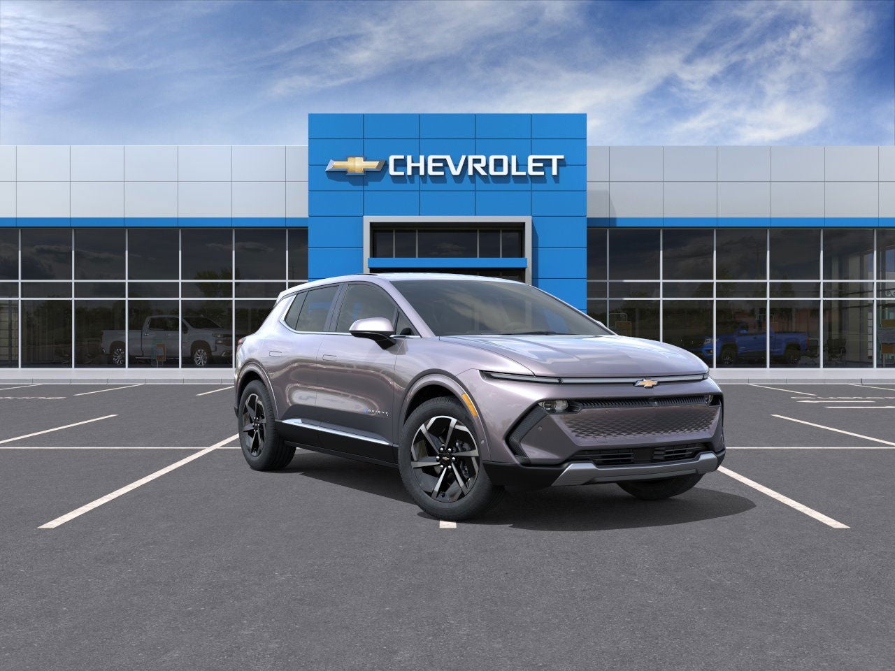 2025 Chevrolet Equinox EV LT in Galaxy Gray Metallic — front three-quarter view