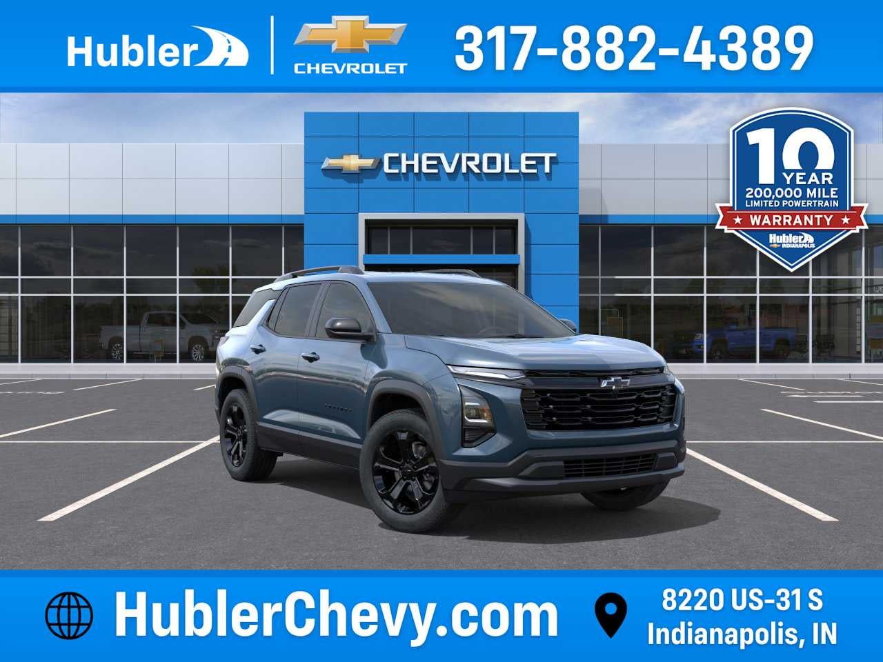 2026 Chevrolet Equinox LT in Lakeshore Blue Metallic — front three-quarter view