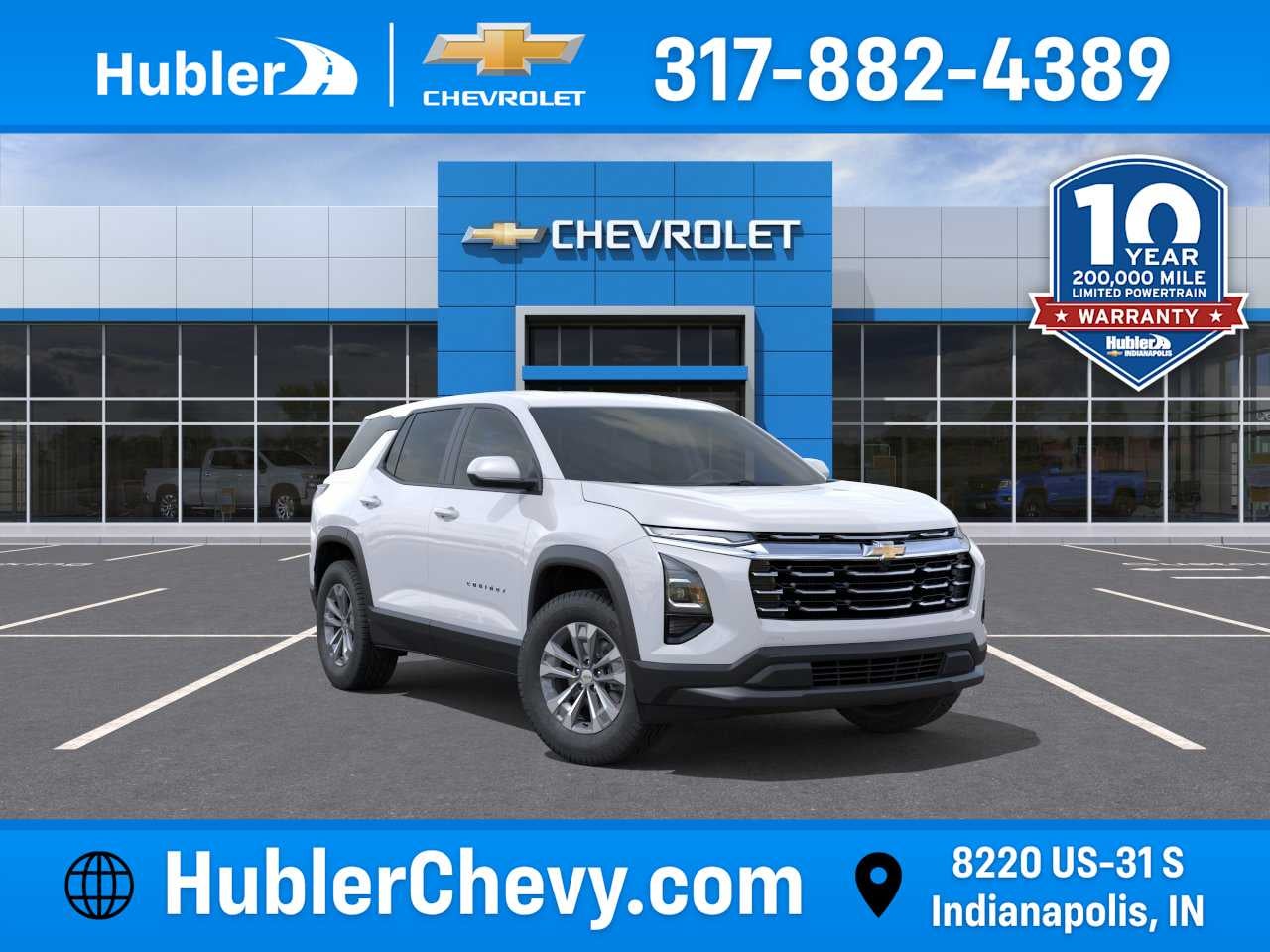2026 Chevrolet Equinox LT in Summit White — front three-quarter view