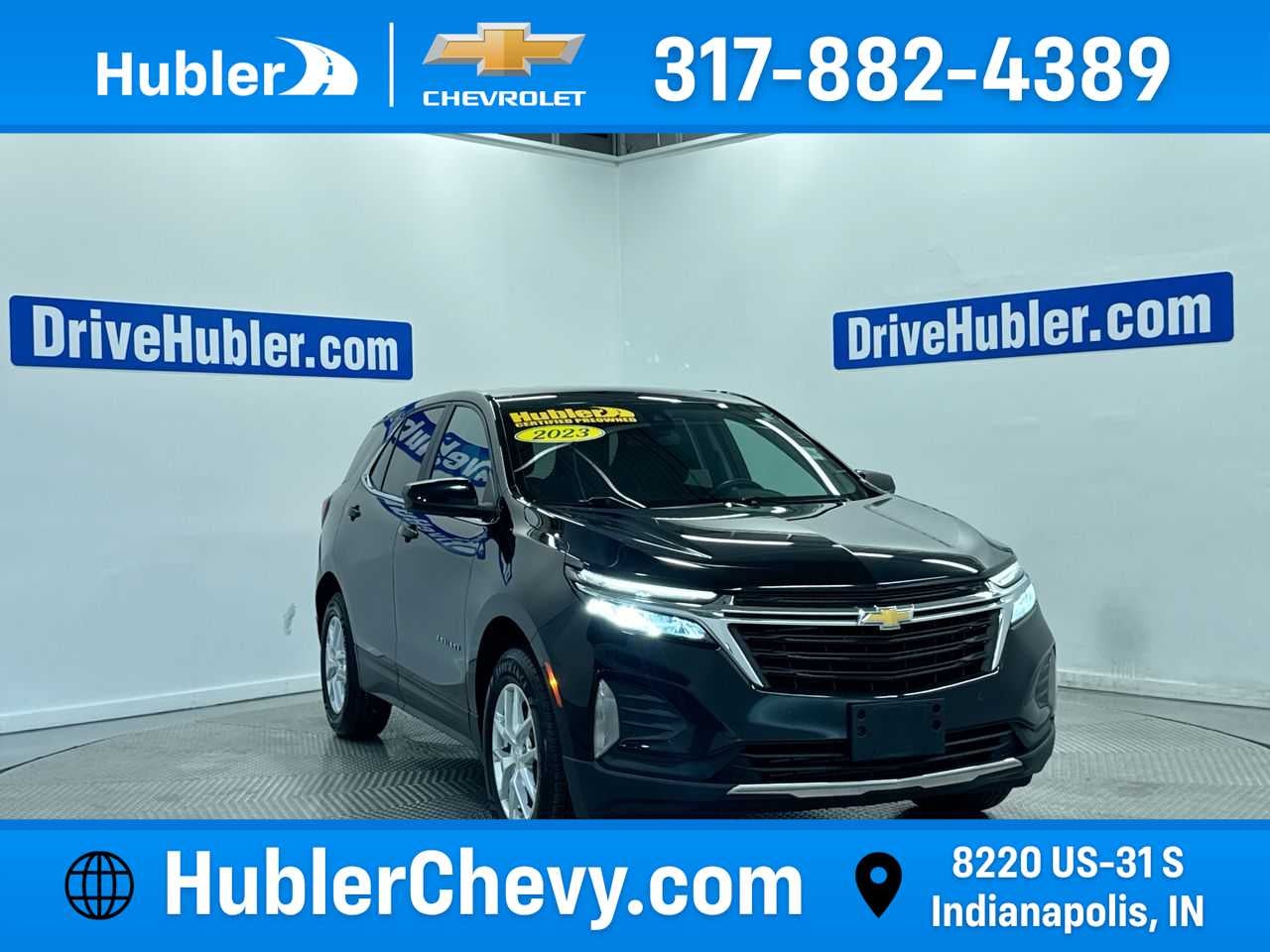 2023 Chevrolet Equinox LT in Mosaic Black Metallic — front three-quarter view
