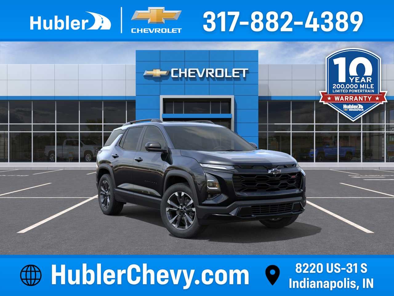 2026 Chevrolet Equinox RS in Mosaic Black Metallic — front three-quarter view