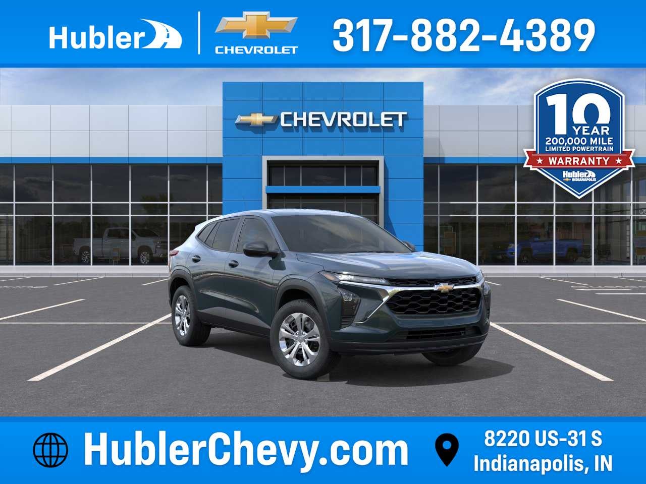 2026 Chevrolet Trax LS in Cypress Gray — front three-quarter view