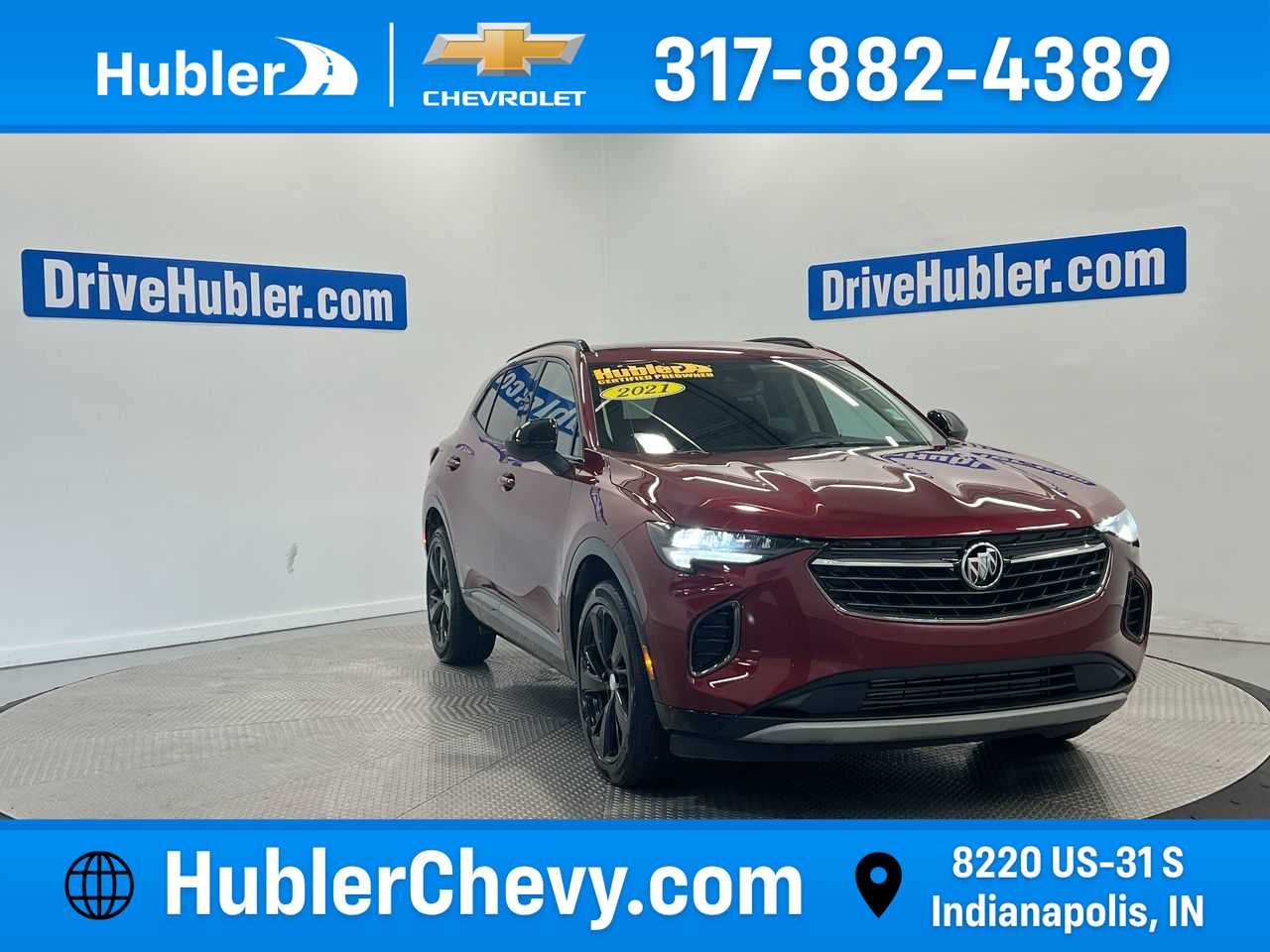 2021 Buick Envision Preferred in Cinnabar Metallic — front three-quarter view