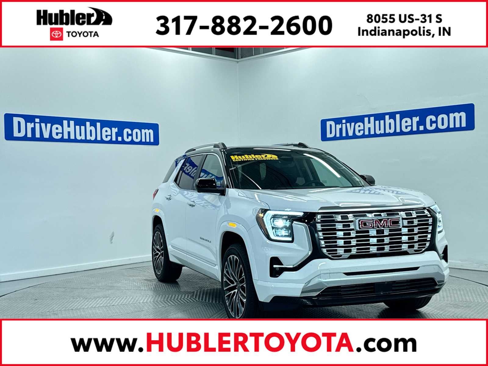 2026 GMC Terrain AWD Denali in Summit White — front three-quarter view