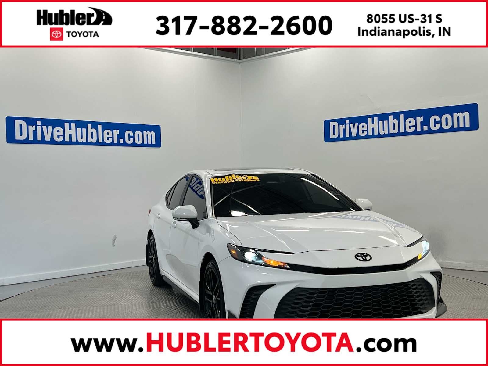 2025 Toyota Camry SE in Ice Cap — front three-quarter view