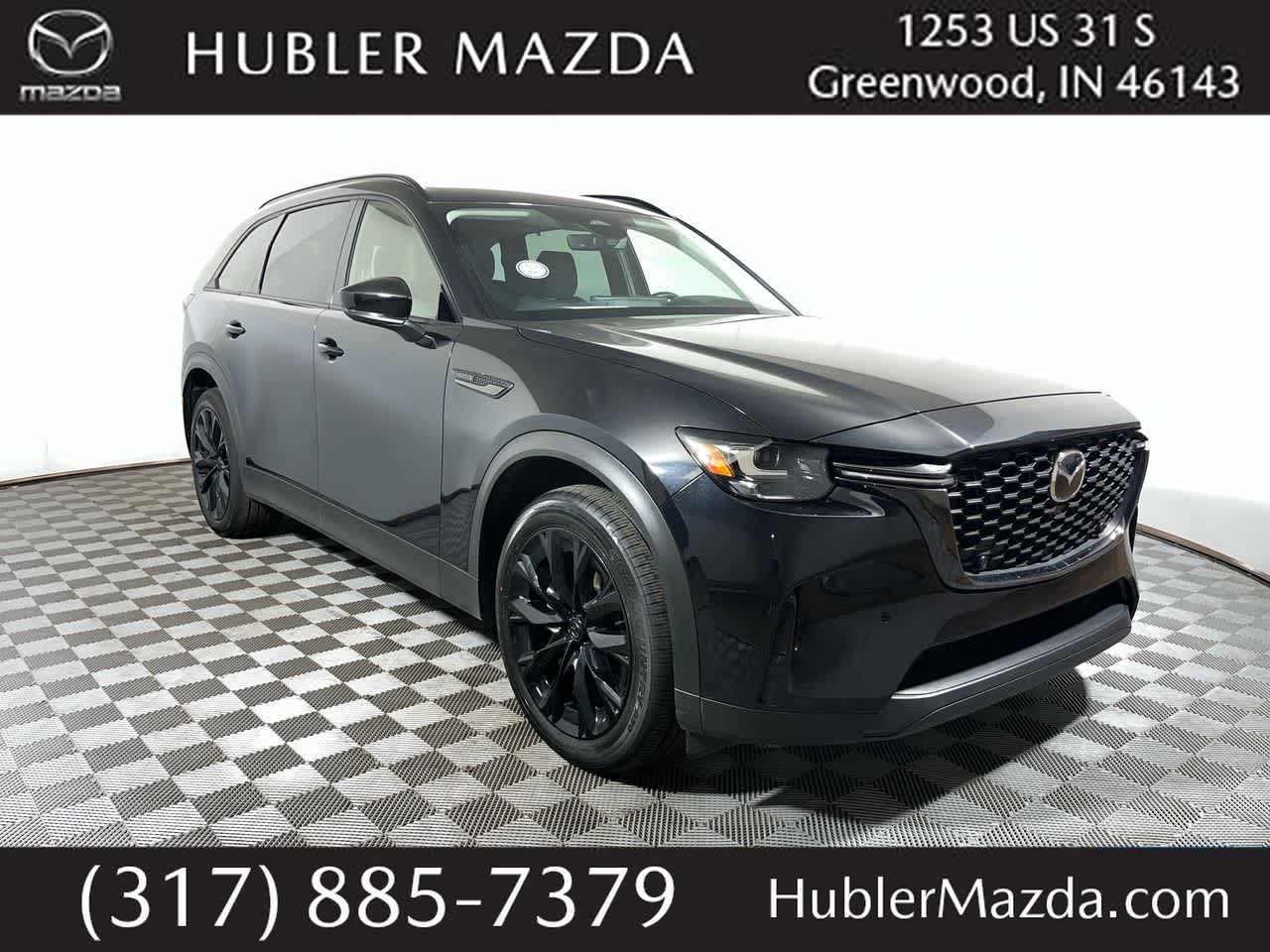 2026 Mazda Mazda CX-90 Premium Sport in Jet Black Mica — front three-quarter view
